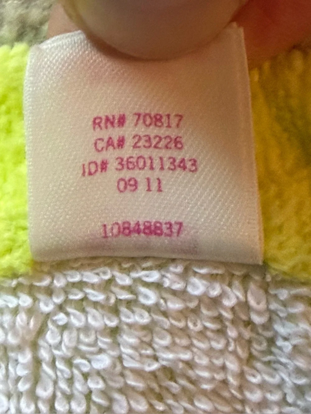 Victoria's Secret PINK Neon Yellow Beach Towel LOVE PINK 56